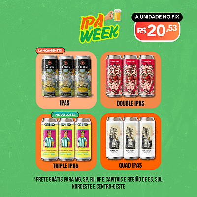 Escadinha - IPA, Double IPA, Triple IPA e Quad IPA - 12 Latas