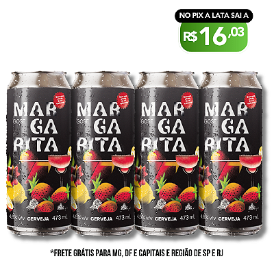 Margarita Gose (Gose com limão, morango, sal e pimenta)- 4 Latas