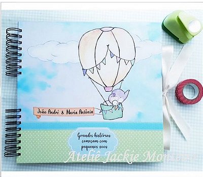 Álbum de Fotos/Scrapbook Elefantinho e Balão G