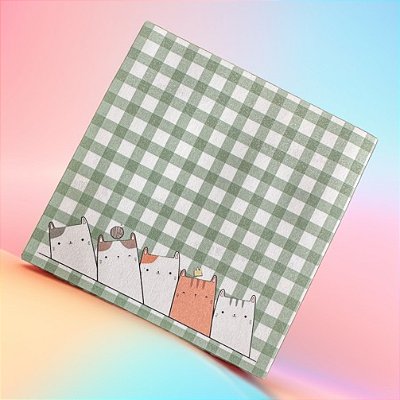 Bloquinho Post it Gatinhos Xadrex
