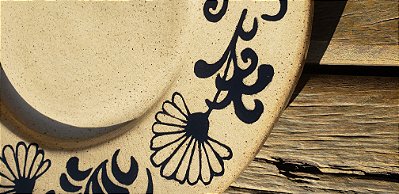 Prato Decorativo e ou Utilitário Risoto Floral Papiro