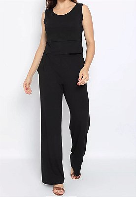 Conjunto Maria Paes Calça e Regata Preto
