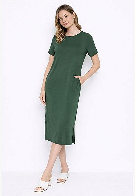 Vestido Maria Paes Midi de Manga Verde