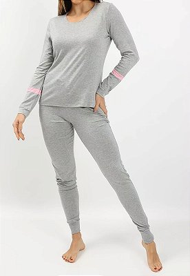Pijama Maria Paes Mescla e Rosa