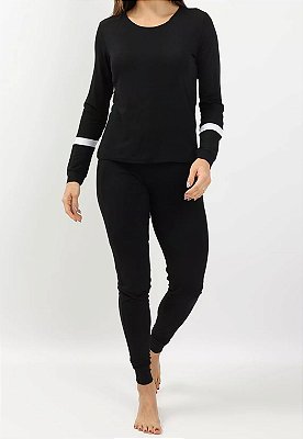 Pijama Maria Paes Preto e Branco