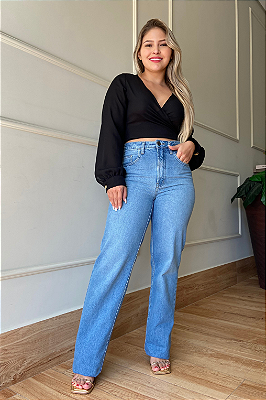 Calça Wide Leg Scarlet - Jeans Médio