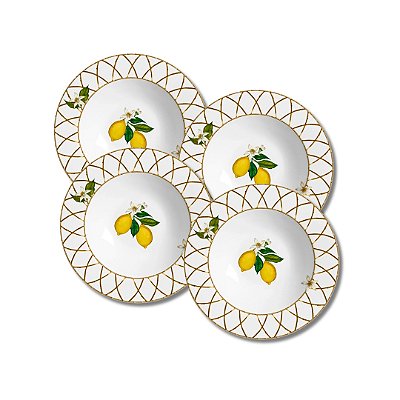 Jogo 4 Pratos Fundos Siciliano - Alleanza