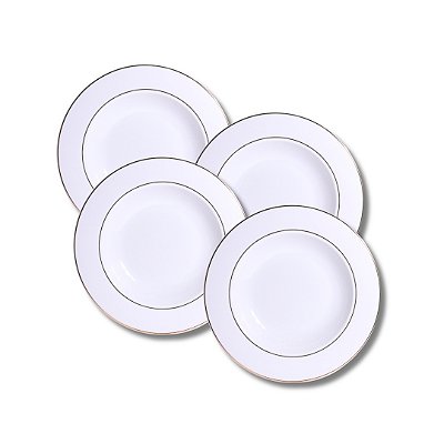 Jogo 4 Pratos Fundos 21,5cm Majesty Gold - L'Hermitage