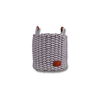 Cesto De Corda 18cm Em Algodão Cinza - Yoi