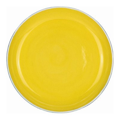 Prato Raso 30cm Santorini Amarelo Feito À Mão La Casa Brasil