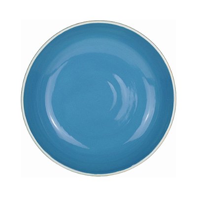 Prato Raso 26cm Santorini Azul Feito À Mão La Casa Brasil