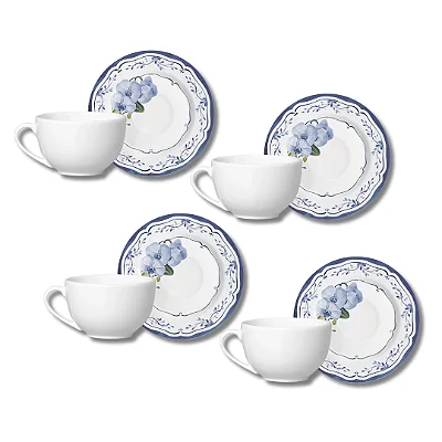 Jogo 4 Xícaras De Chá 240ml Valência - Alleanza