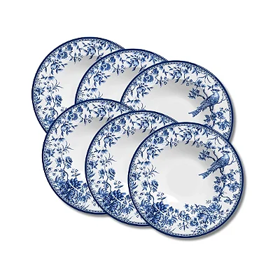 Jogo 6 Pratos Fundos 24,5cm Chinese Garden - Alleanza