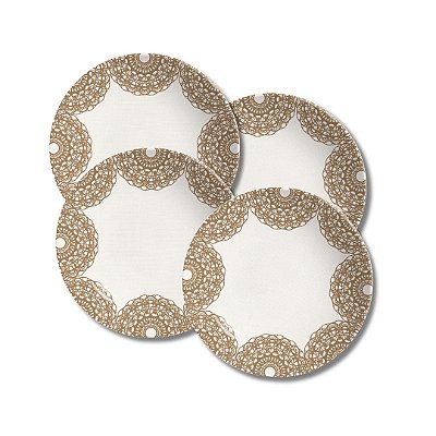 Jogo 4 Pratos Fundos 25cm Rendeiras - Alleanza