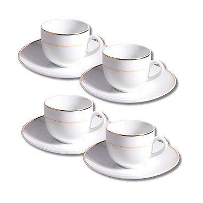 Jogo 4 Xícaras De Café Majesty Gold - L'Hermitage