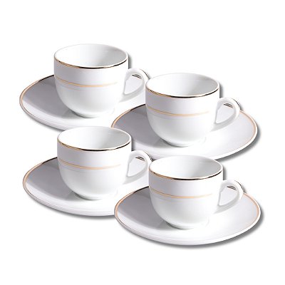 Jogo 4 Xícaras De Chá Majesty Gold - L'Hermitage