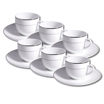 Jogo 6 Xícaras De Chá Majesty Silver - L'Hermitage