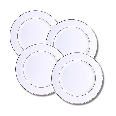 Jogo 4 Pratos Rasos 26,5cm Majesty Gold - L'Hermitage