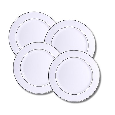 Jogo 4 Pratos Rasos 26,5cm Majesty Silver - L'Hermitage