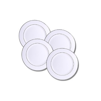 Jogo 4 Pratos de Sobremesa Majesty Silver - L'Hermitage