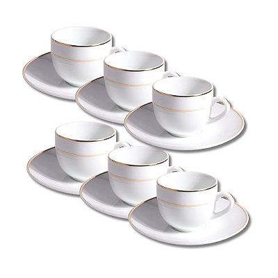 Jogo 6 Xícaras De Chá Majesty Gold - L'Hermitage