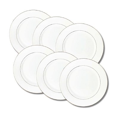 Jogo 6 Pratos Rasos 26,5cm Majesty Gold - L'Hermitage