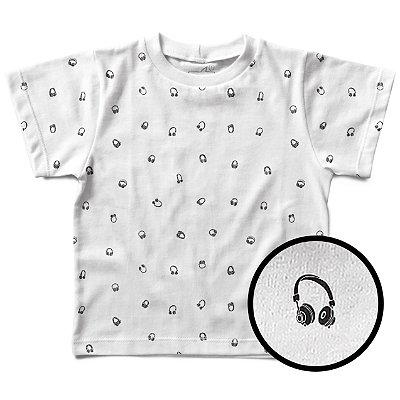Camiseta Infantil Estampinha Headphones, Let’s Rock Baby