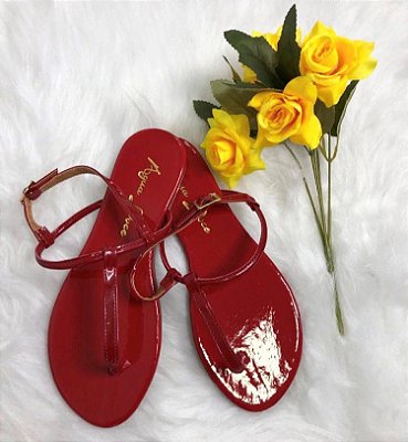 Sandália Rasteirinha Vermelha