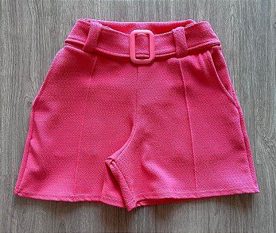 Shorts em Crepe com Elastano Salmão