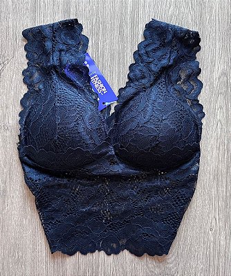 Cropped em Renda Preto