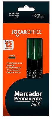 Marcador Permanente Verde Slim Cx/12 Unds Jocar Office