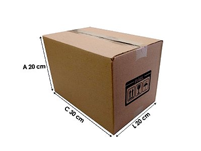 Caixa de papelão E11 30x20x20 cm - 25 Unidades