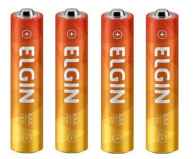 Pilha Zinco AAA Elgin Kit com 4 pilhas