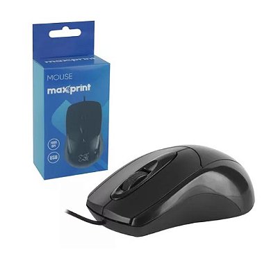 Mouse Office com fio usb Max Ultra Preto 1000dpi