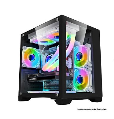 GABINETE GAMER BRAZILPC BPC-345B PRETO COM 4 COOLER SEM FONTE