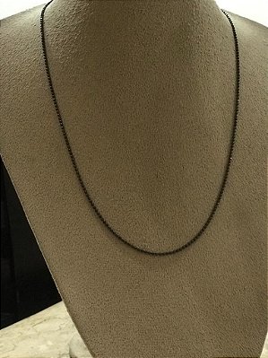 COLAR MICRO BOLINHAS NO RODIO NEGRO  40cm