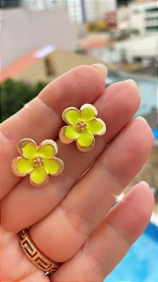 BRINCO FLORZINHA LIMA NO BANHO OURO18K