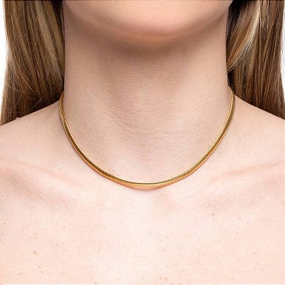 CHOKER SNAKER NO BANHO OURO18K