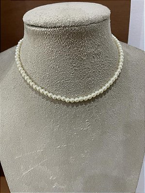 CHOKER MINI PÉROLAS NO BANHO OURO18K