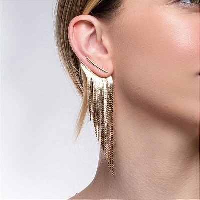 BRINCO FRANJA NO BANHO OURO18K