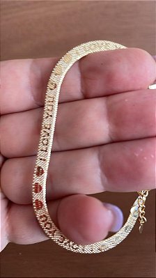 PULSEIRA ILOVE YOU NO BANHO OURO18L