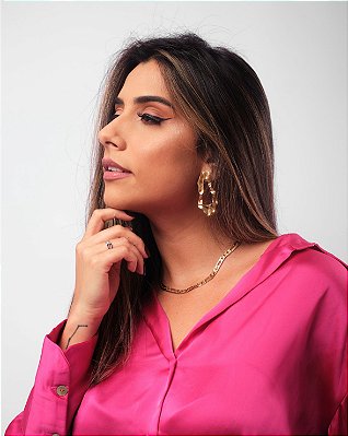 Argola frontal orgânica G no banho ouro18k
