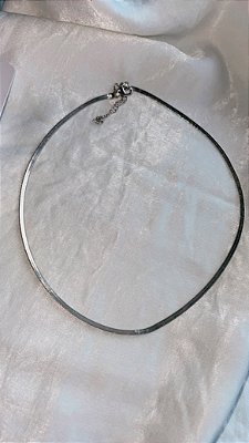 Choker fita no ródio branco