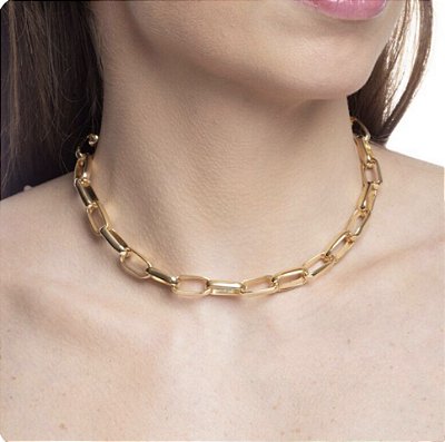 Choker elos Cartier no banho ouro18k