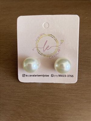 Brinco pérola única no banho ouro18k