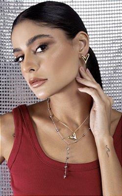 Conjunto love no banho ouro18k