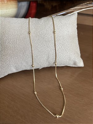 Colar mini bolinhas no banho ouro18k
