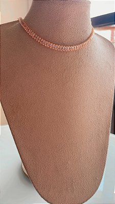 Choker riviera baguetes zircônia cristal no banho ouro18k