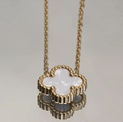Choker trevo madrepérola inspiração joalheria no banho ouro18k