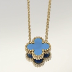 Choker trevo turquesa inspiração joalheria no banho ouro18k